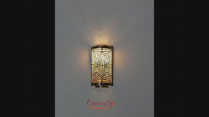 Moroccan Brass Wall Sconce Light Shade Handmade – Vintage Art Deco Openwork Design (BS3)