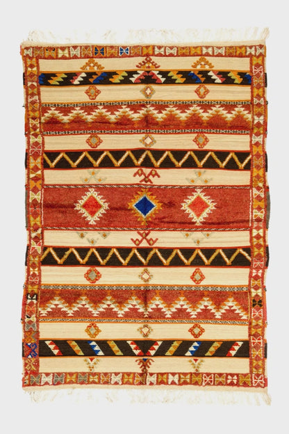 Moroccan Berber Wool Rug – Handwoven & Hand-Knotted Glaoui, 256 x 152 cm / 8.4 x 5 ft