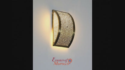 Moroccan Brass Wall Sconce Light Shade Handmade – Vintage Fes Fine Openwork Design (BS1)