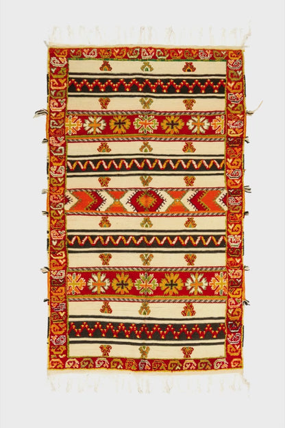Moroccan Berber Wool Rug – Handwoven & Hand-Knotted Glaoui, 242 x 143 cm / 7.9 x 4.7 ft