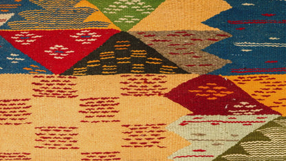 Moroccan Berber Wool Rug – Handwoven Reversible Taznakht Kilim, 310 x 210 cm / 10.2 x 7 ft