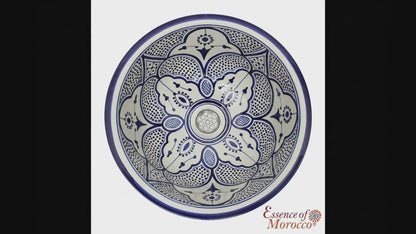 Moroccan Sink Washbasin Wash Basin Ceramic Handmade Blue Free Waste (SW121)