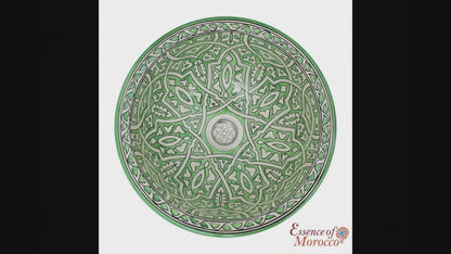Moroccan Sink Washbasin Wash Basin Ceramic Handmade Green Free Waste (SW58)