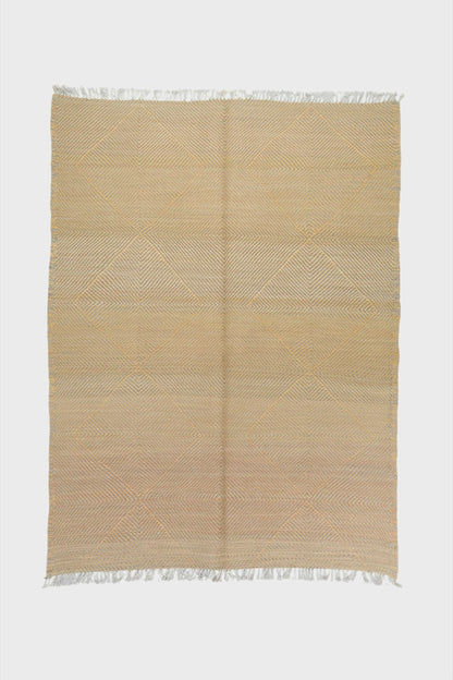 Moroccan Zanafi Wool Rug – Handwoven Flatweave Geometric, 205 x 152 cm / 6.7 x 5 ft