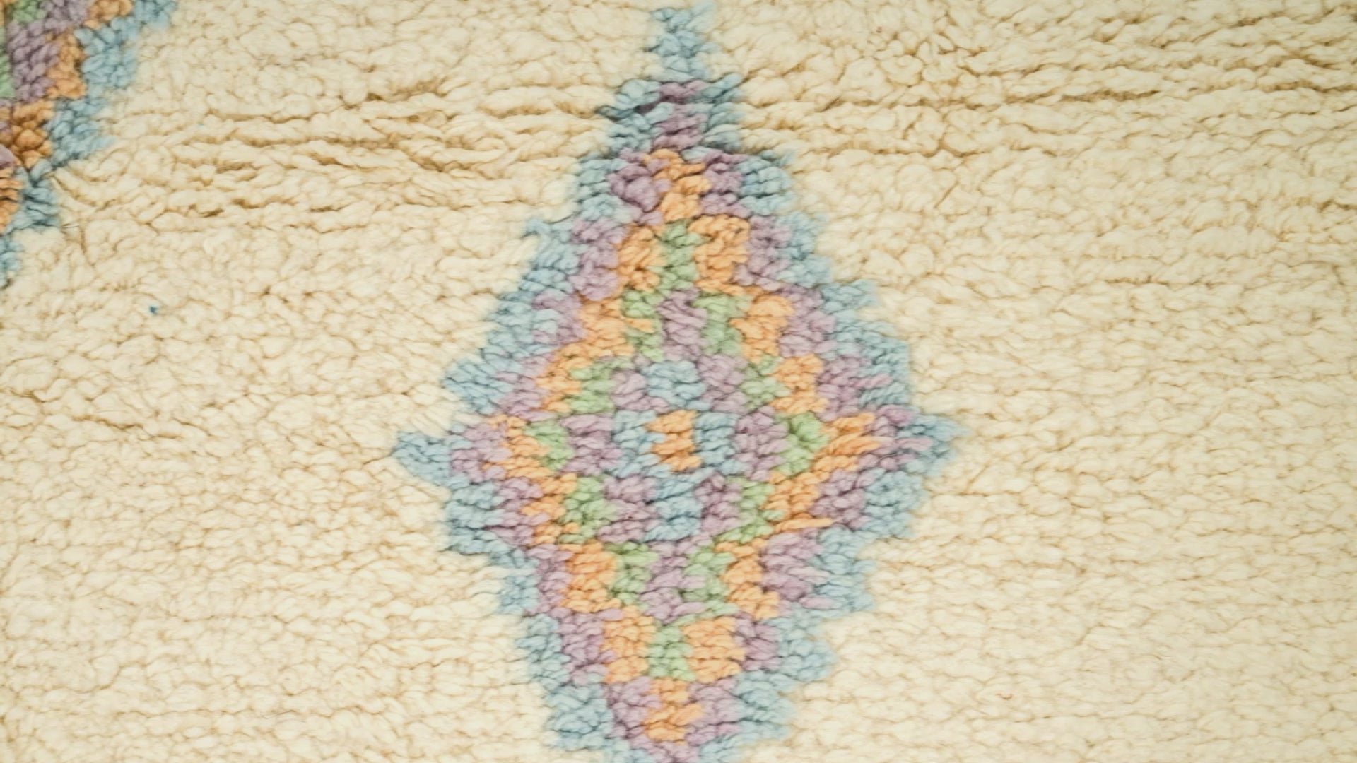 video close-up of a moroccan high pile rug