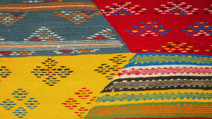 Moroccan Berber Wool Rug – Handwoven Reversible Taznakht Kilim, 306 x 197 cm / 10 x 6.5 ft (Copy)