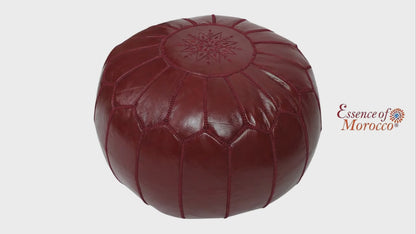 Moroccan Burgundy Red Pouffe Pouf Ottoman Footstool COVER ONLY or STUFFED Real Leather
