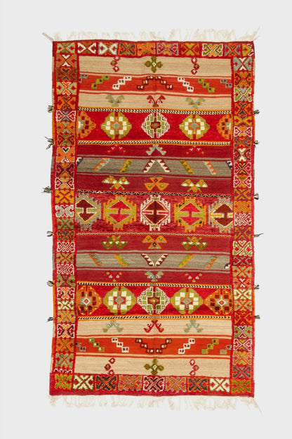 Moroccan Berber Wool Rug – Handwoven & Hand-Knotted Glaoui, 252 x 142 cm / 8.3 x 4.7 ft