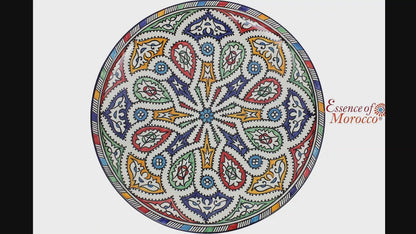 Large Moroccan Ceramic Plate / Serving Platter – Fes Multicolour – 35 cm (FP13)