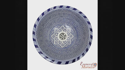 Moroccan Sink Washbasin Wash Basin Ceramic Handmade Blue with Free Waste (SW52)