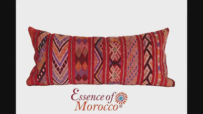 Moroccan Vintage Kilim Cushion Cover – Handmade Wool Boho Pillow (95x42cm) KC2