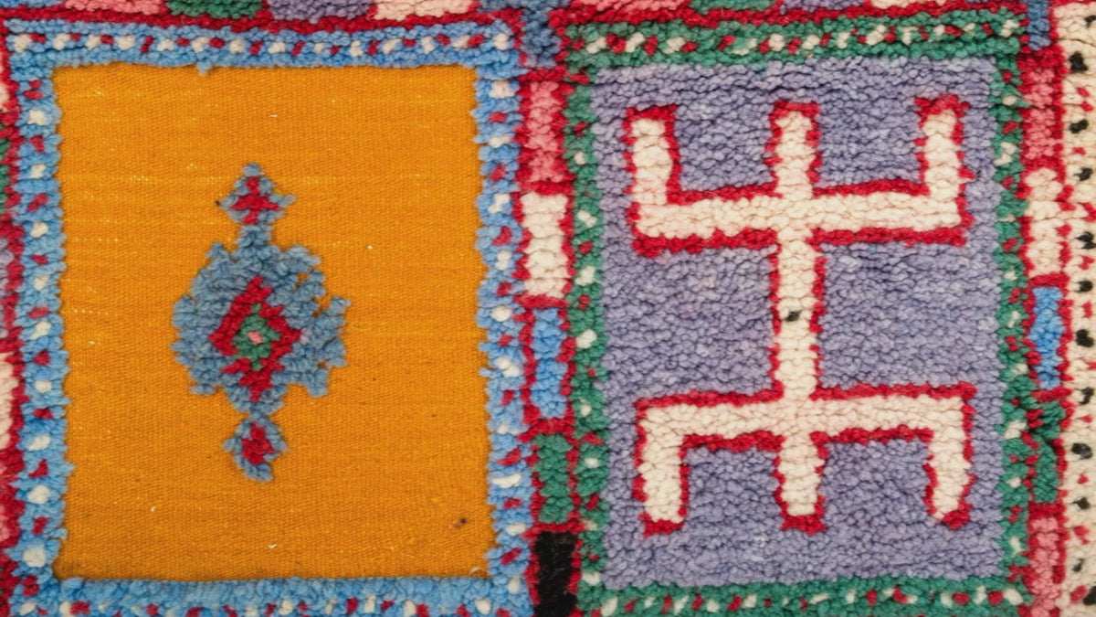 video close-up of moroccan rug