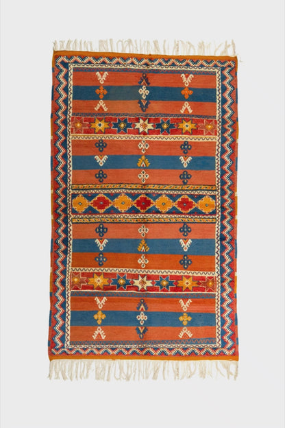 Moroccan Berber Wool Rug – Handwoven & Hand-Knotted Glaoui, 255 x 156 cm / 8.4 x 5.1 ft
