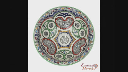 Moroccan Sink Washbasin Wash Basin Ceramic Handmade Multicolour Free Waste SW148