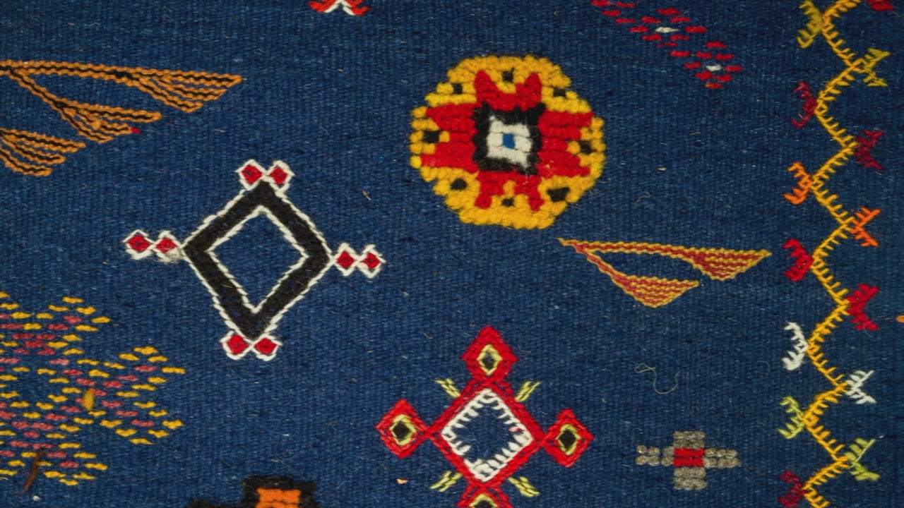 video close-up of a moroccan rug