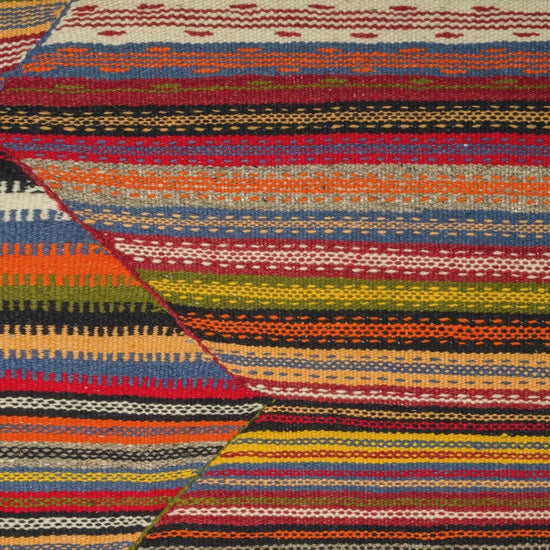 video close-up of a cubist moroccan rug