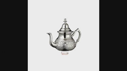 Moroccan Silver Teapot Integrated Filter & Handle Cover Engraved Design SMALL 350 ml