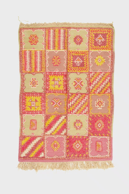 Moroccan Berber Wool Rug – Handwoven & Hand-Knotted, 160 x 100 cm / 5.2 x 3.3 ft
